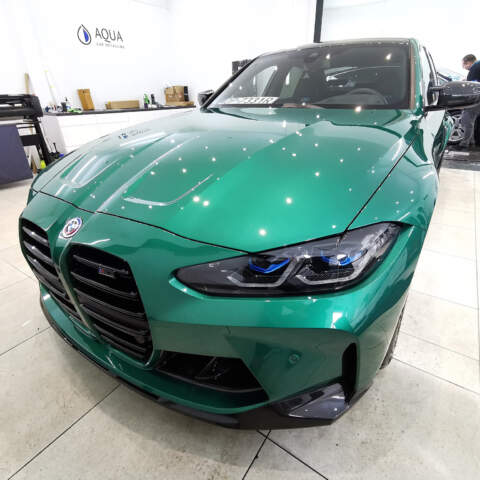 Bmw M3 folia Aqua Shield Pro full front, powłoka grafenowa na lakier , powłoka ochronna na felgi i szyby , impregnacja wnętrza