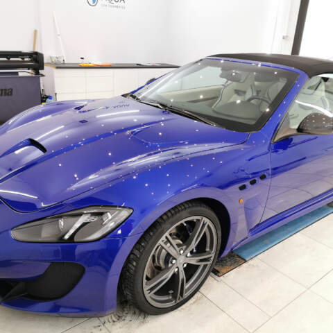 Maseratti, korekta lakieru, powłoka Aqua PRO 9H, impregnacja dachu, kosmetyka wnętrza