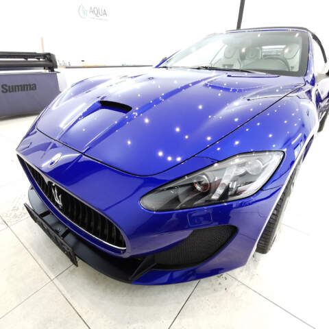 Maseratti, korekta lakieru, powłoka Aqua PRO 9H, impregnacja dachu, kosmetyka wnętrza